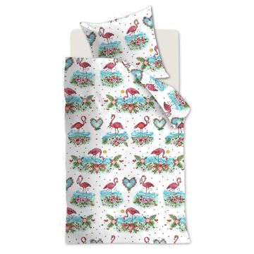 Beddinghouse Dekbedovertrek Roze Flamingo Katoen