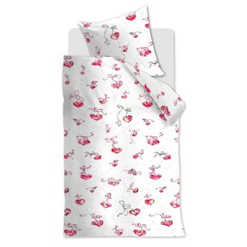 Beddinghouse X Hanneke de Jager Dekbedovertrek Roze Strik Hartjes Kids Katoen