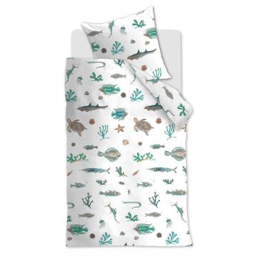 Beddinghouse X Hanneke de Jager Dekbedovertrek Blauw Zee Kids Katoen