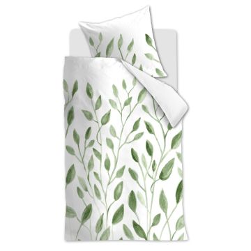 Ambiante Dekbedovertrek Groen Botanisch Katoen