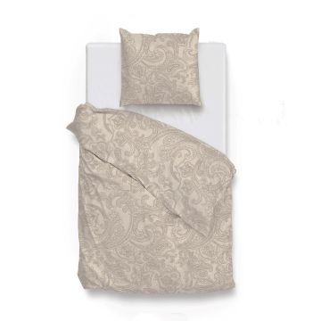 ZoHome Sandy-Beige Dekbedovertrek Paisley-di-Lino 100% Katoen