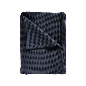 Heckettlane Navy-Blue Wafel-Sprei Gerecycled Katoen