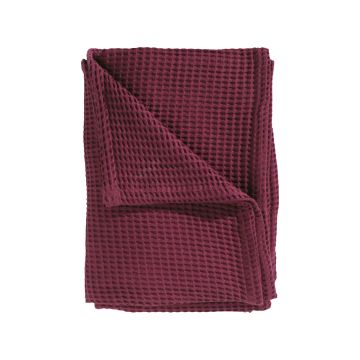 Heckettlane Marron-Red Wafel-Sprei Gerecycled Katoen