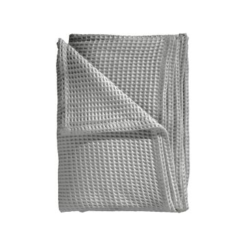 Heckettlane Melange-Grey Wafel-Sprei Gerecycled Katoen