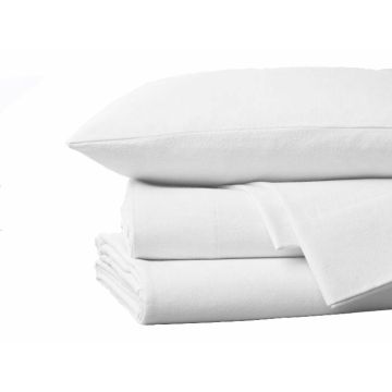 Bonnanotte flanellen hoeslaken, laken en sloop wit Bonnanotte flanellen hoeslaken, laken en sloop wit