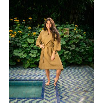 Kayori Onno Kimono - Goud - Katoen-Satijn