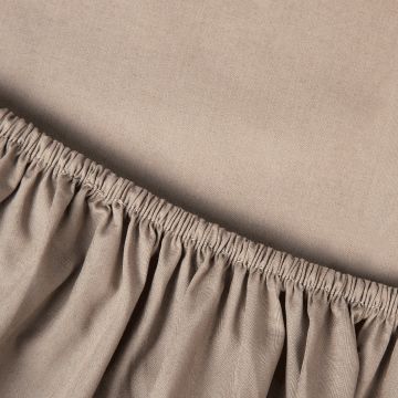 Kayori Shizu perkal topper hoeslaken - taupe - Katoen-Perkal